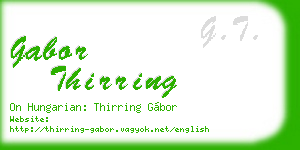 gabor thirring business card